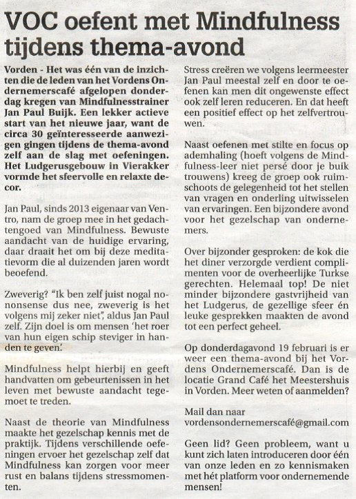 150127 Verslag VOC thema avond mindfulness